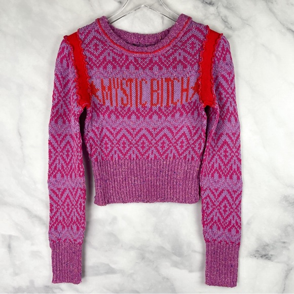 NWT Urban Outfitters BDG Noah Mystic Crew Neck Chunky Knit Sweater Top Pink S - Picture 3 of 10